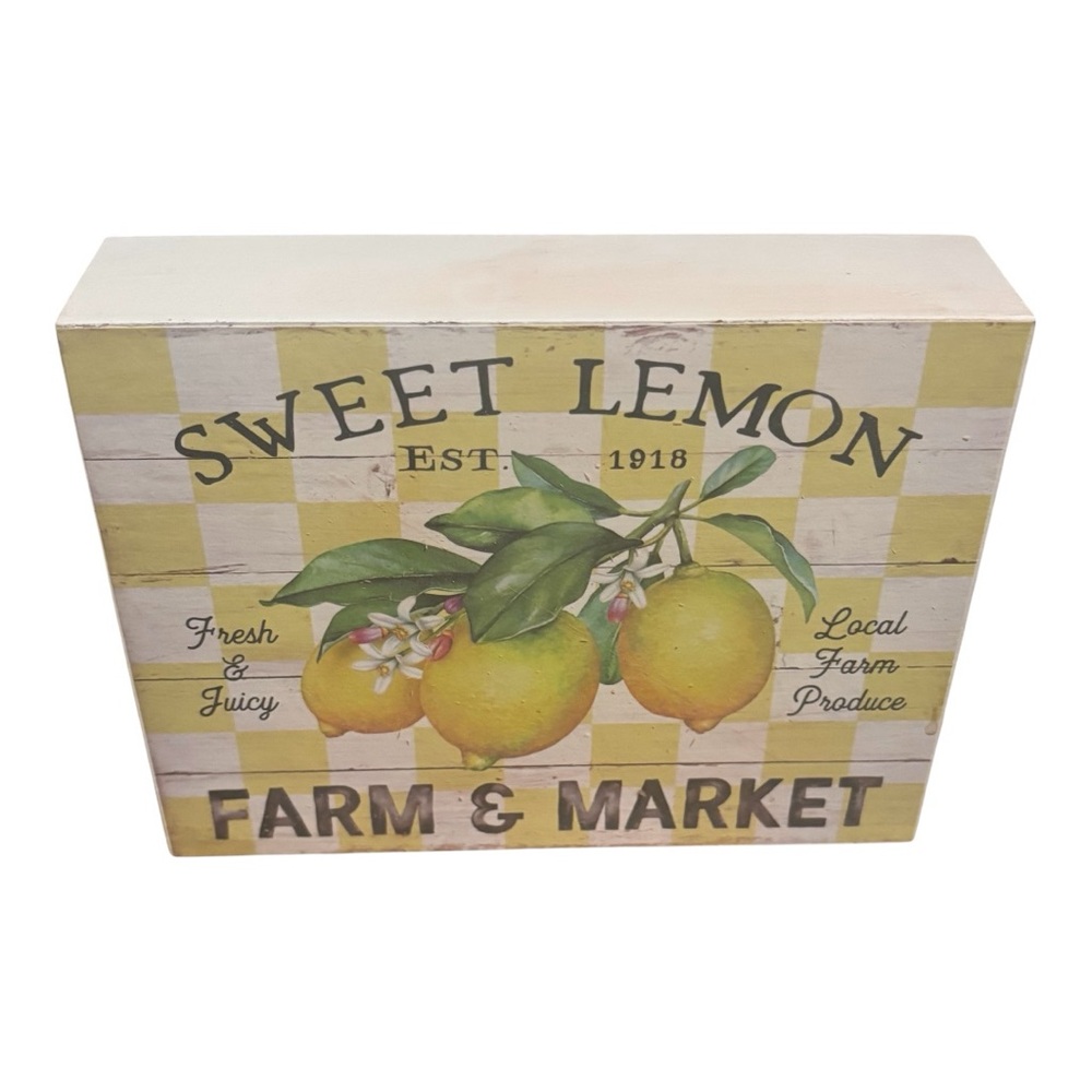 “Sweet Lemon Farm & Market” wooden decor- Wall Art or for Counter/Table